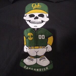 Oaklandish Shirt Oakland A’s Bobblehead Skeleton Skull Black T-shirt Mens Sz 2XL